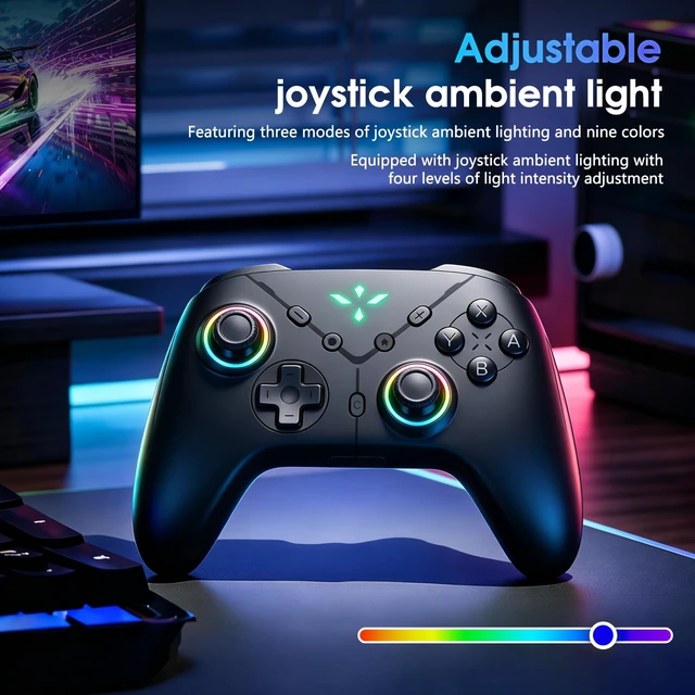 Alt view image 4 of 7 - Switch 2 Controller, Wireless Bluetooth 5.3 Pro Gamepad with C Button for GameChat, 9-Axis Gyro, Macro Programming, Turbo, 4-Level Vibration & LED Light, 3.5mm Audio Jack
