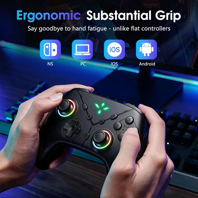 Alt view image 3 of 7 - Switch 2 Controller, Wireless Bluetooth 5.3 Pro Gamepad with C Button for GameChat, 9-Axis Gyro, Macro Programming, Turbo, 4-Level Vibration & LED Light, 3.5mm Audio Jack