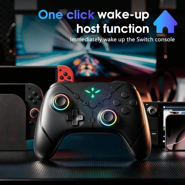 Alt view image 7 of 7 - Switch 2 Controller, Wireless Bluetooth 5.3 Pro Gamepad with C Button for GameChat, 9-Axis Gyro, Macro Programming, Turbo, 4-Level Vibration & LED Light, 3.5mm Audio Jack