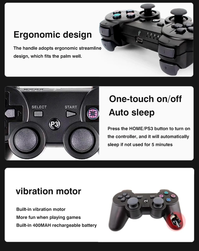 Alt view image 3 of 7 - 2.4G USB Wireless game Controller Gamepad Joystick for pc | compatible With WIN98/2000/X/2003VISTA/PC Windows 7/8/10 Built-in battery, six-axis gyroscope(2PCS)