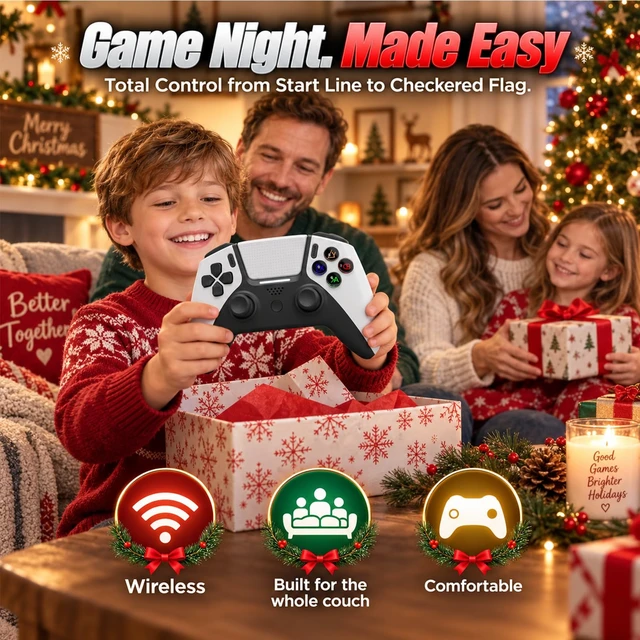 Alt view image 7 of 7 - Wireless Gamepad Controller for PS-3/PC/Android/S-witch/i-OS/TVBOX(1 Piece) | Upgraded PC Gaming Controller with 2.4G Wireless & Bluetooth, RGB Lighting, 6-Axis Motion Sensor