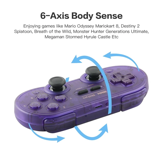 Alt view image 2 of 6 - SN30 Pro - Purple,Switch Wireless Bluetooth Game Controller Gamepad | Hall Effect Joystick Update, Switch Steam Mac PC Android Windows MacOS
