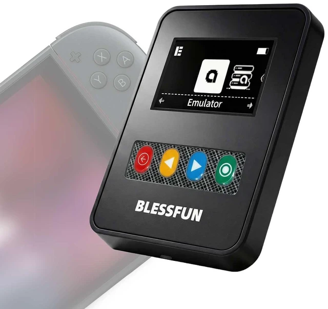 Main image of NFC Emulator Compatible with Switch 1/2, Pre-loaded Data, Store 3000+ NFC Data, 1.3" OLED Screen, Easy Button Controls, Compatible with 60+ Games, Rechargeable, Type-C Port, Black