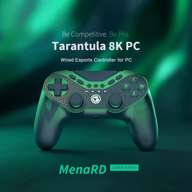 Alt view image 2 of 7 - Tarantula 8K PC MenaRD Edition Wired Esports Gamepad for PC | 8000hz Polling Rate, Gen-2 TMR Sticks, Hall Effect Triggers, 9 Remappable Macro Buttons, Six-Axis Gyroscope, RGB Lighting