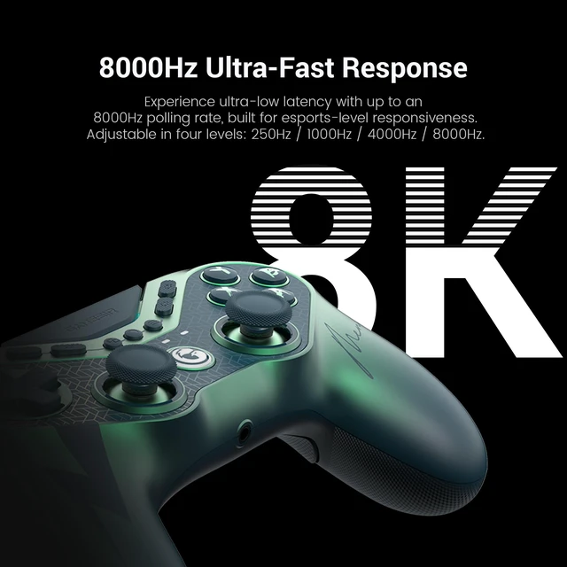 Alt view image 5 of 7 - Tarantula 8K PC MenaRD Edition Wired Esports Gamepad for PC | 8000hz Polling Rate, Gen-2 TMR Sticks, Hall Effect Triggers, 9 Remappable Macro Buttons, Six-Axis Gyroscope, RGB Lighting