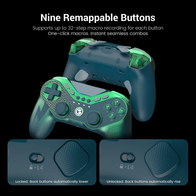 Alt view image 6 of 7 - Tarantula 8K PC MenaRD Edition Wired Esports Gamepad for PC | 8000hz Polling Rate, Gen-2 TMR Sticks, Hall Effect Triggers, 9 Remappable Macro Buttons, Six-Axis Gyroscope, RGB Lighting