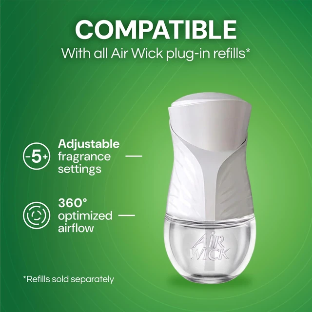 Alt view image 2 of 7 - Plug In Scented Oil Warmer, White Gadget,1 count | Includes one white Air Wick plug-in scented oil warmer Gadget, Home Air Freshener Device , Room Fresheners for Home.