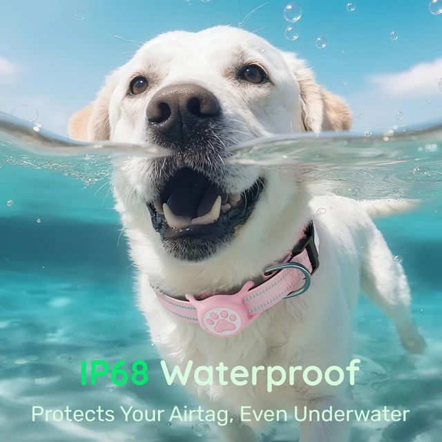 Alt view image 2 of 7 - Premium Airtag Dog Collarwith IP68 Waterproof AirTag Holder,Pink,S | Soft,Breathable,Nylon Padded,Reflective,Ultra-Durable Buckle,Adjustable,Comfortable for Small Medium Large Dogs