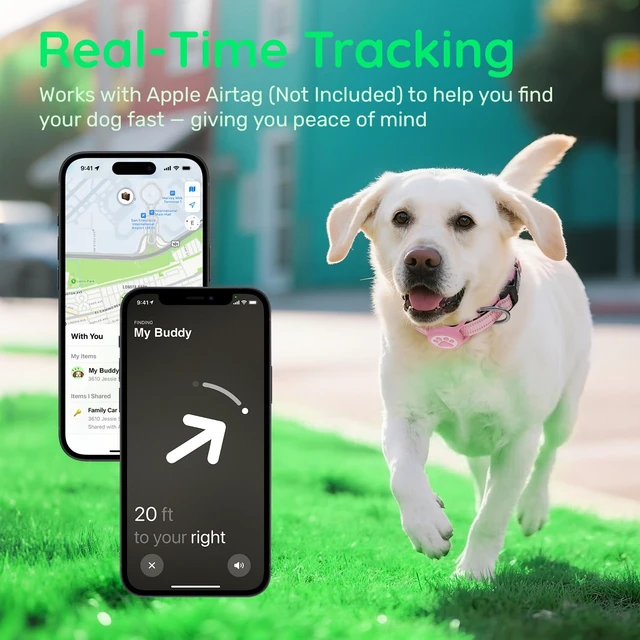 Alt view image 3 of 7 - Premium Airtag Dog Collarwith IP68 Waterproof AirTag Holder,Pink,S | Soft,Breathable,Nylon Padded,Reflective,Ultra-Durable Buckle,Adjustable,Comfortable for Small Medium Large Dogs
