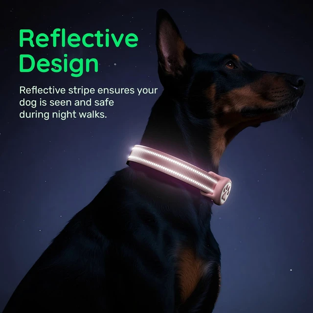 Alt view image 5 of 7 - Premium Airtag Dog Collarwith IP68 Waterproof AirTag Holder,Pink,S | Soft,Breathable,Nylon Padded,Reflective,Ultra-Durable Buckle,Adjustable,Comfortable for Small Medium Large Dogs