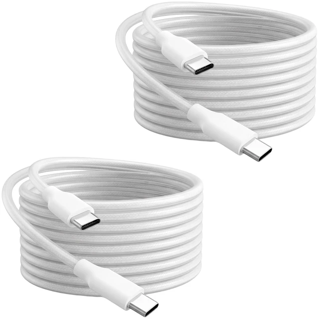 Main image of USB C Cable 10FT 2-Pack, Long Soft Silicone Braided USBC Charging Cable | 60W Fast Charging & 480Mbps Data Transfer, Flexible Type C to C Cable for iPhone 16/15, iPad, Samsung Galaxy, MacBook, Laptop