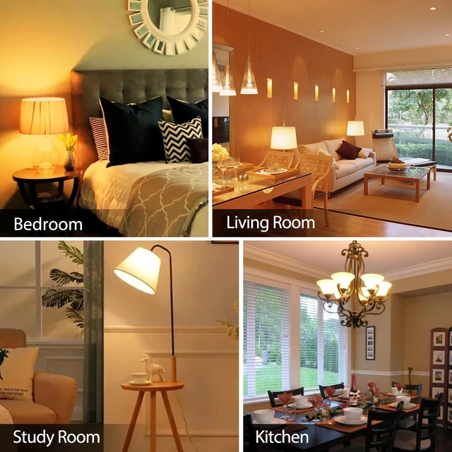 Alt view image 6 of 7 - 24 Pack A19 LED Light Bulb, Soft Warm White 2700K, 60 Watt Eq E26 Base Efficient 9W, Standard Light Bulb for Lamps, Energy Saving Lightbulb, Non Dimmable, 800LM, 80 CRI, 120V, UL Listed