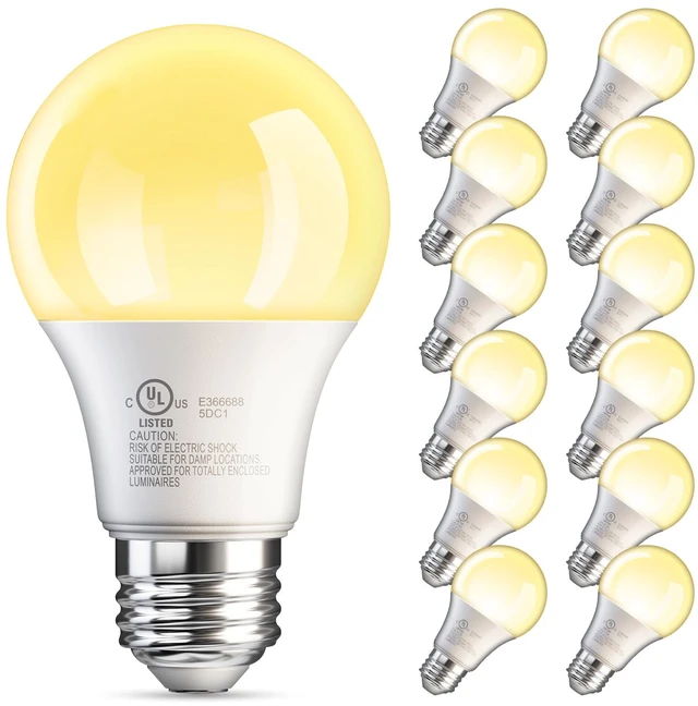 Main image of 12 Pack A19 LED Light Bulb, Soft Warm White 2700K, 60 Watt Eq E26 Base Efficient 9W, Standard Light Bulb for Lamps, Energy Saving Lightbulb, Non Dimmable, 800LM, 80 CRI, 120V, UL Listed