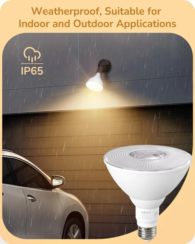 Alt view image 4 of 7 - PAR38 LED Flood Light Bulbs Outdoor Dimmable 3000K 1800LM 4 Pack 18W Equivalent 120W, E26 Base, Waterproof for Patio Yard Porch Driveway Garage