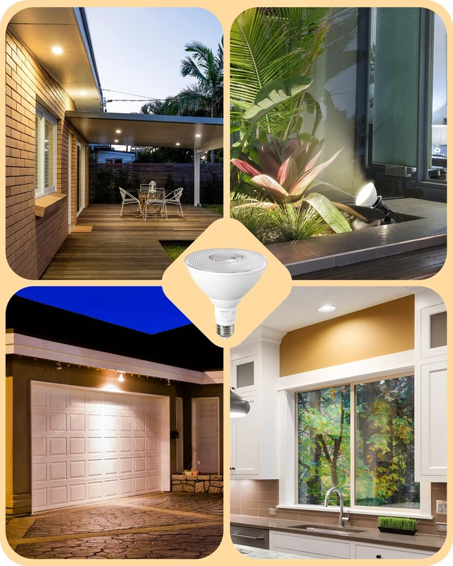 Alt view image 7 of 7 - PAR38 LED Flood Light Bulbs Outdoor Dimmable 3000K 1800LM 4 Pack 18W Equivalent 120W, E26 Base, Waterproof for Patio Yard Porch Driveway Garage