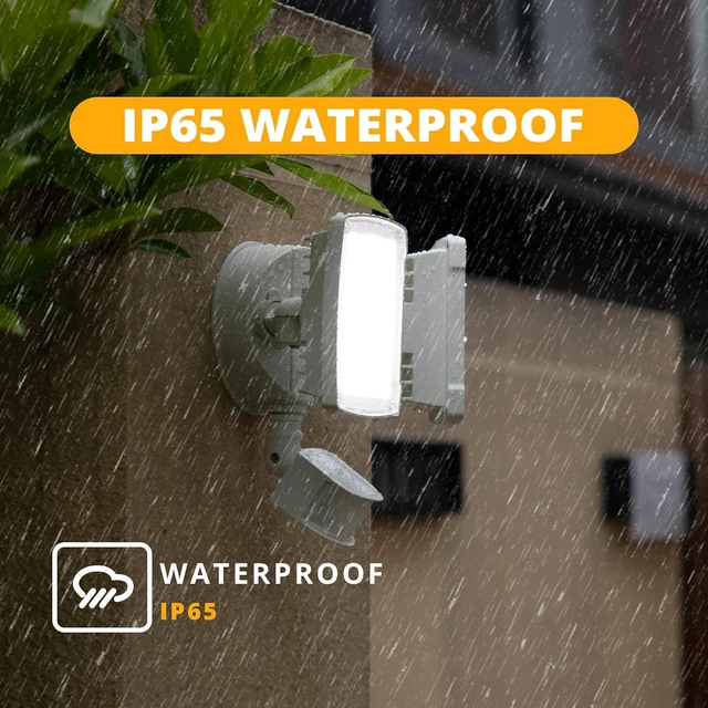 Alt view image 6 of 7 - 19W LED Security Lights Motion Sensor Light Outdoor, 2000LM Motion Flood Light, 5000K, IP65 Waterproof, 2 Adjustable Head Motion Detector Security Light for Exterior,Outside,Garage,Yard(White)