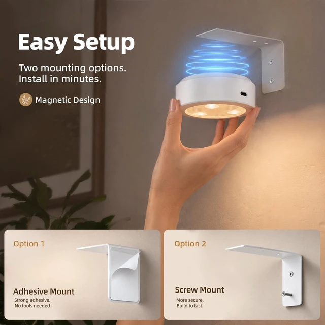 Alt view image 7 of 7 - Picture Lights for Wall, Rechargeable Battery Magnetic Poster Lights with 3 Color Temps & 12 RGB, Remote Dimmable Timer Light, Wall Decor Light for Art Display (6 Pack with Charging Station)