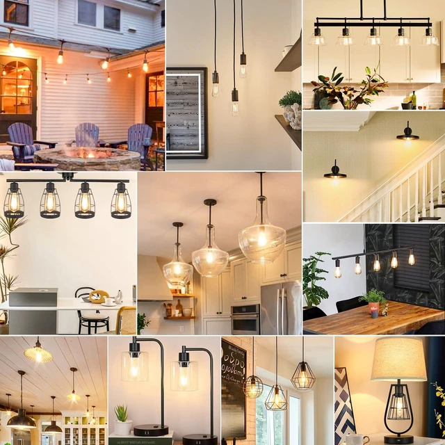 Alt view image 5 of 7 - 36 Pack Vintage LED Edison Bulbs 6W, 60W Equivalent E26 Base 5000K ST58 Antique Filament Medium Base Bulbs, Clear Glass Style for Living Room, Dimmable High Brightness 850LM, Daylight White