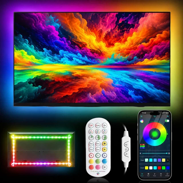 Main image of LED Lights for TV, Led Backlight TV Lights RGB Led TV Lights USB Led Strip Lights for TV Led Lights Sync with Music Bluetooth APP Control Led Lights (Dreamcolor, 19.68FT for 55"-85" TV)