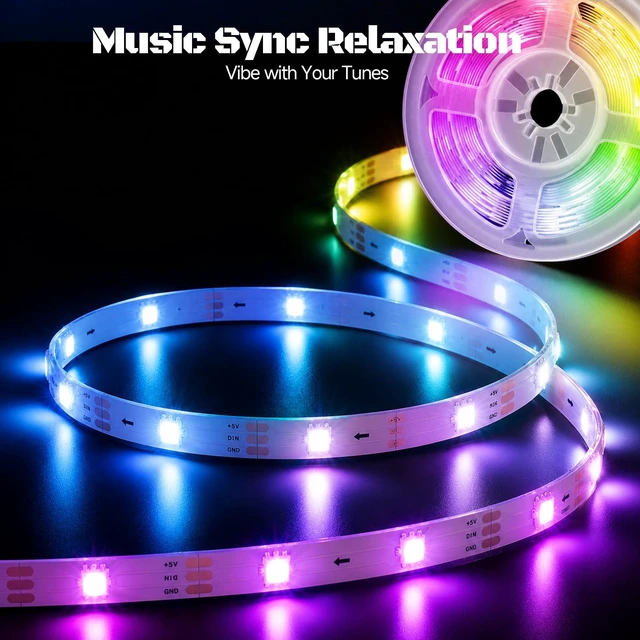 Alt view image 5 of 7 - LED Lights for TV, Led Backlight TV Lights RGB Led TV Lights USB Led Strip Lights for TV Led Lights Sync with Music Bluetooth APP Control Led Lights (Dreamcolor, 19.68FT for 55"-85" TV)
