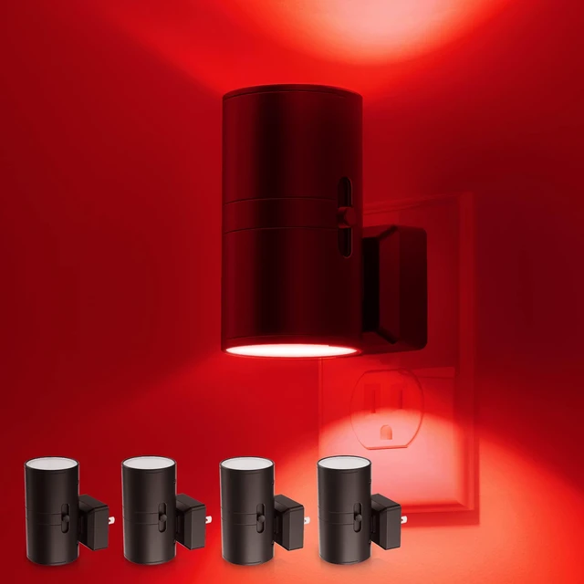 Main image of Red Night Light, Circadian Night Lights Plug into Wall, 4 Pack LED Nightlights with Light Sensor, Sleep Aid Red, Dimmable Night Light for Nursery Kids Adults, Home Decor, Hallway, Bedroom