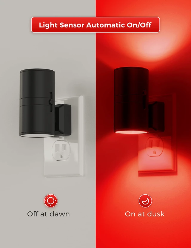 Alt view image 2 of 7 - Red Night Light, Circadian Night Lights Plug into Wall, 4 Pack LED Nightlights with Light Sensor, Sleep Aid Red, Dimmable Night Light for Nursery Kids Adults, Home Decor, Hallway, Bedroom