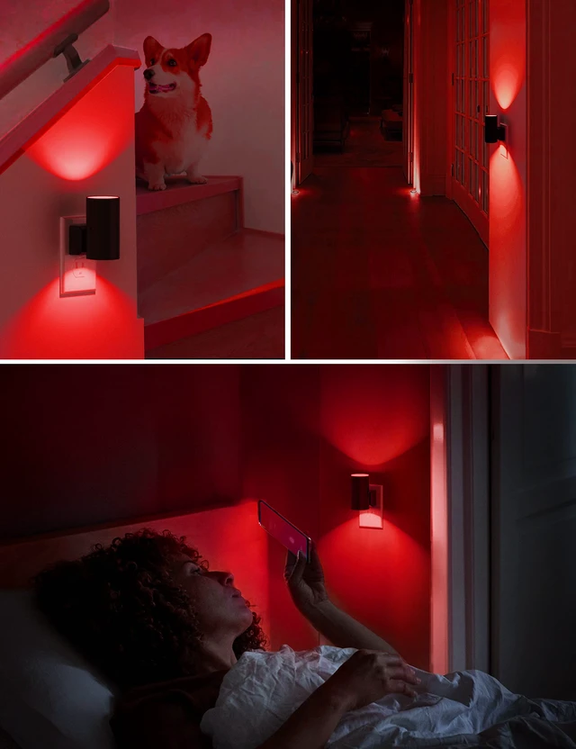 Alt view image 5 of 7 - Red Night Light, Circadian Night Lights Plug into Wall, 4 Pack LED Nightlights with Light Sensor, Sleep Aid Red, Dimmable Night Light for Nursery Kids Adults, Home Decor, Hallway, Bedroom