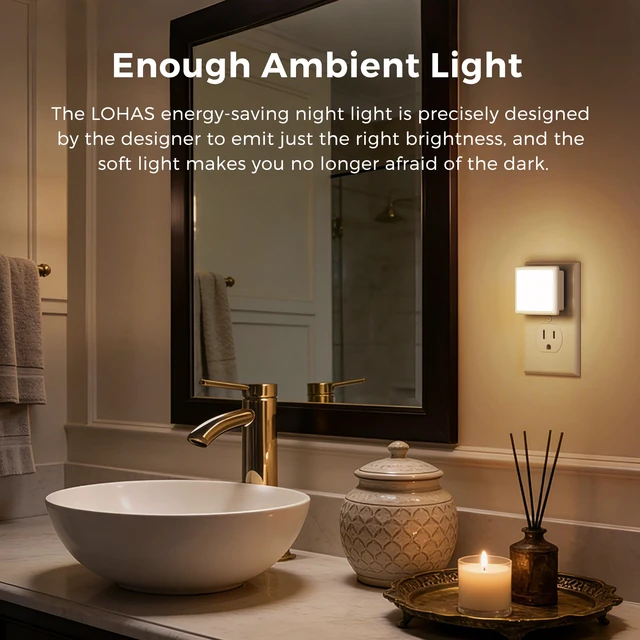 Alt view image 2 of 7 - 3CCT Night Lights Plug into Wall 2-Pack, Plug in Night Light Built-in Dusk to Dawn Sensor, Bright Nightlight Auto-on/off, for Adults Kids Room Bedroom Bathroom Hallway Kitchen, 0.3W
