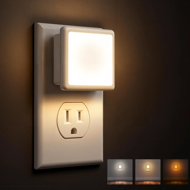 Main image of 3CCT Night Lights Plug into Wall 2-Pack, Plug in Night Light Built-in Dusk to Dawn Sensor, Bright Nightlight Auto-on/off, for Adults Kids Room Bedroom Bathroom Hallway Kitchen, 0.3W