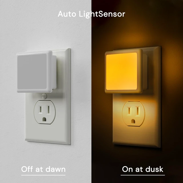 Alt view image 5 of 7 - 3CCT Night Lights Plug into Wall 2-Pack, Plug in Night Light Built-in Dusk to Dawn Sensor, Bright Nightlight Auto-on/off, for Adults Kids Room Bedroom Bathroom Hallway Kitchen, 0.3W