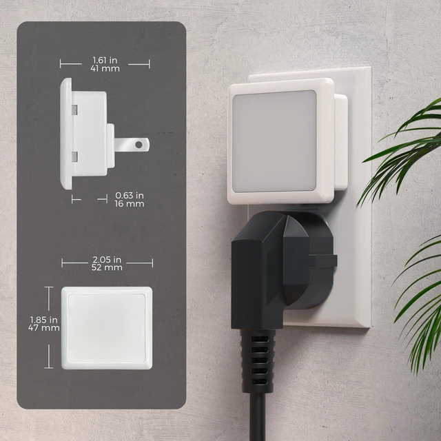 Alt view image 7 of 7 - 3CCT Night Lights Plug into Wall 2-Pack, Plug in Night Light Built-in Dusk to Dawn Sensor, Bright Nightlight Auto-on/off, for Adults Kids Room Bedroom Bathroom Hallway Kitchen, 0.3W