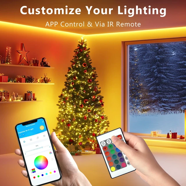 Alt view image 2 of 7 - LED Lights for Bedroom 132ft (2 Rolls of 65.6ft), Music Sync Color Changing Strip Lights with Remote, 24V Power Supply, Classroom Lighting, Room Decor for Teen Girls Boys Birthday Gifts