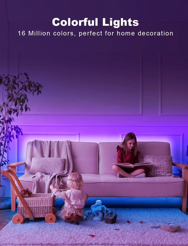 Alt view image 2 of 7 - Smart RGB Led Strip Lights, 300ft Led Lights for Bedroom with App Control, Multicolor Changing Led Light Strips Apply for Home Decor, Living Room, Kitchen, Home Party Decoration