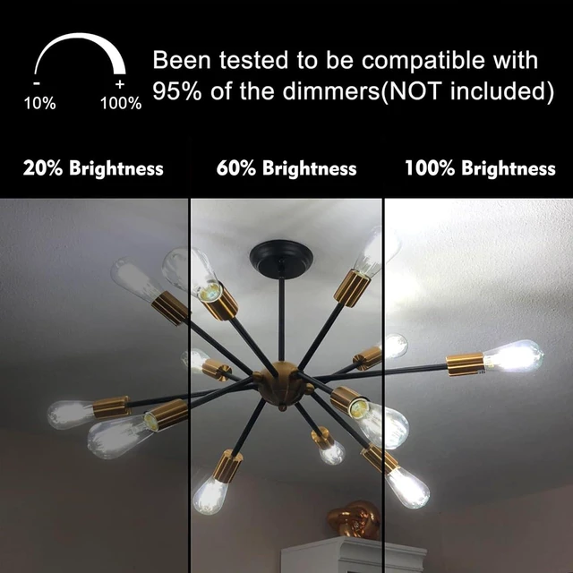 Alt view image 4 of 7 - LED Edison Light Bulbs, E26 Dimmable Vintage Bulb, 8W = 60W Equivalent Daylight White 5000K, 800LM, E26 Base, ST19/58, 80+CRI, Clear Glass, Antique Decorative Filament Bulb for Living Room, 20Pack