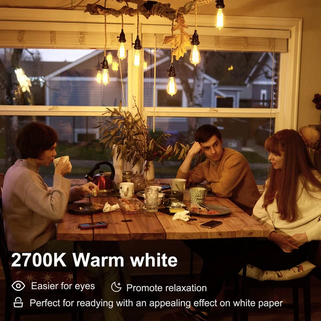 Alt view image 4 of 6 - LED Edison Light Bulbs, E26 Dimmable Vintage Bulb, 8W = 60W Equivalent Warm White 2700K, 800LM, E26 Base, ST19/58, 80+ CRI, Clear Glass, Antique Decorative Filament Bulb for Living Room, 10 Pack