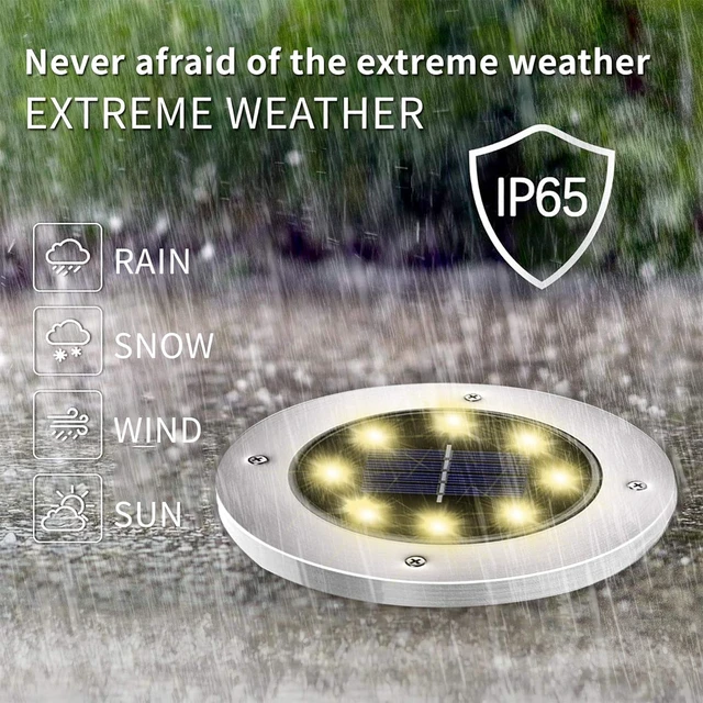 Alt view image 2 of 7 - Solar Lights Outdoor Waterproof, Warm White, 16 Pack Ground Lights Solar Powered Lights Outdoor Solar Disk Light Landscape Light for Deck Step Patio Yard Pathway Walkway Driveway Garden