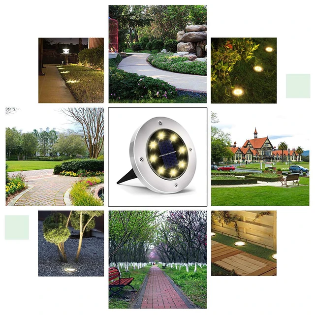 Alt view image 6 of 7 - Solar Lights Outdoor Waterproof, Warm White, 16 Pack Ground Lights Solar Powered Lights Outdoor Solar Disk Light Landscape Light for Deck Step Patio Yard Pathway Walkway Driveway Garden