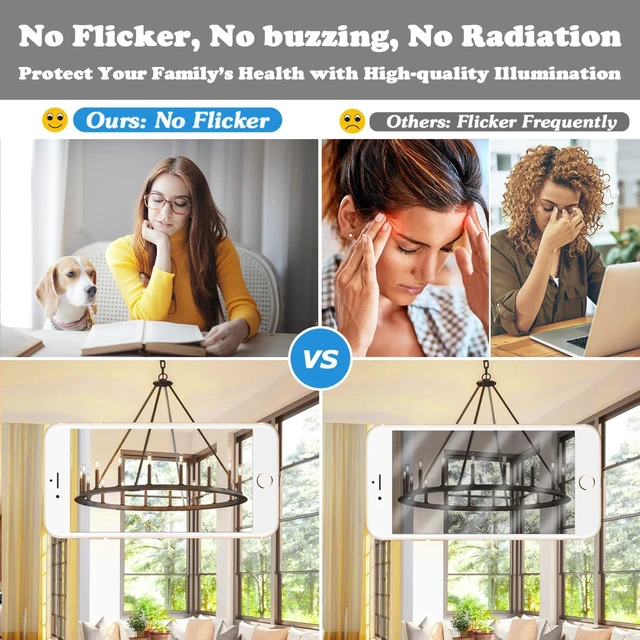 Alt view image 5 of 7 - E12 LED Light Bulbs 40 Watt Equivalent, 4W Candelabra Dimmable Edison Bulbs, 5000K T6 Bulbs for Chandelier Ceiling Fan Light 400LM, Vintage T25 Tubular Small Filament Bulbs, 12 Packs