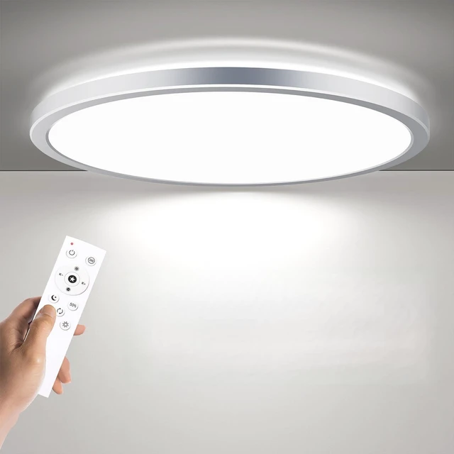 Main image of Dimmable LED Flush Mount Ceiling Light Fixture with Remote Control, 12Inch 3000K-6500K Light Color Adjustable, Modern Ultra-Thin Ceiling Lamp for Bedroom Kitchen, Wired