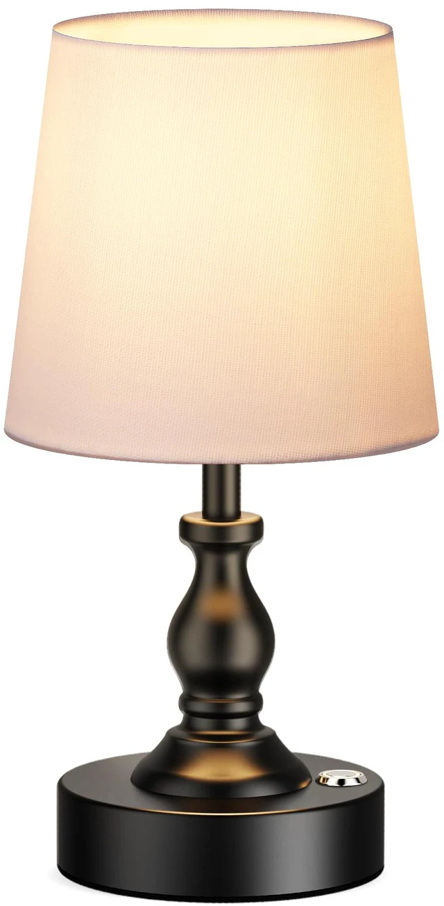 Main image of Mini Cordless LED Table Lamp, 5200mAh Rechargeable Battery Operated Lamp, 3-Level Brightness, Touch Dimmable Desk Lamp, Bedside Night Light for Patio Camping Restaurant Home, Matte Black