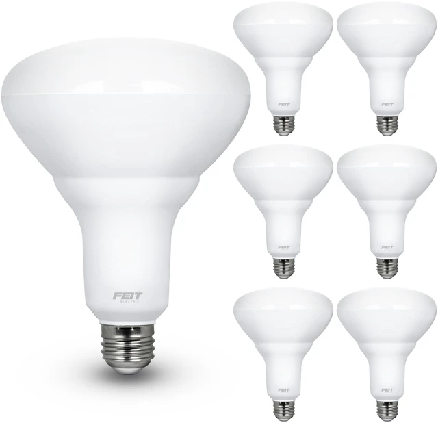 Main image of BR40 LED Light Bulbs, 65W Eq, Dimmable, Soft White 6 Pack 2700K Soft White, 850 lumens, E26 Base, CRI 80, 10 Year Life, Damp Rated, UL Listed, Flood Lights, Recessed Can Light Bulbs