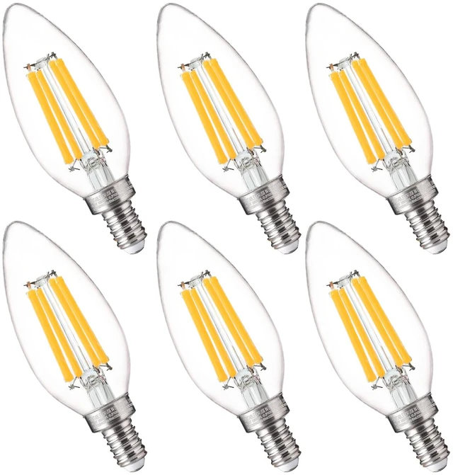 Main image of 100W Equivalent LED Candelabra Bulbs, 800LM Dimmable B11 E12 LED Chandelier Light Bulbs, 5.5W, 3500K Netural White, 6 Pack
