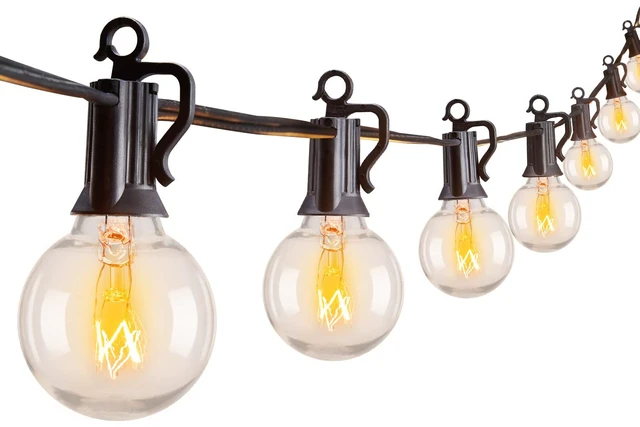 Main image of Outdoor String Lights 55FT Patio Lights with 50 Edison Glass Bulb IP65 Waterproof, Dimmable, Connectable Outside Light for Backyard Porch Balcony Party Christmas Decoration, Warm White
