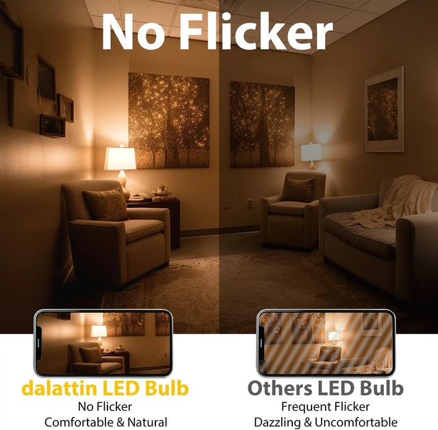Alt view image 4 of 7 - 24 Pack A19 LED Bulbs,9W Equivalent 60 Watts,E26 Base, Warm White 3000K,800 LM,Non-Dimmable,Efficient Energy Saving Lights for Living Room,Office,80+ CRI,120V, UL Listed