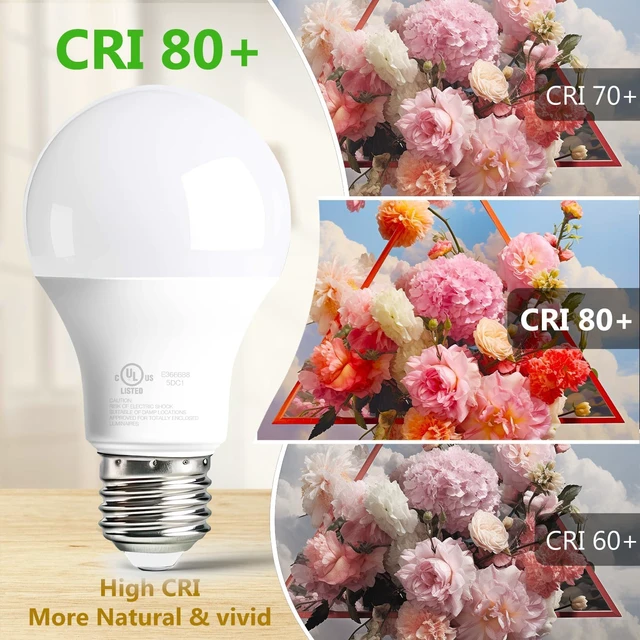 Alt view image 5 of 7 - 24 Pack A19 LED Bulbs,9W Equivalent 60 Watts,E26 Base, Warm White 3000K,800 LM,Non-Dimmable,Efficient Energy Saving Lights for Living Room,Office,80+ CRI,120V, UL Listed