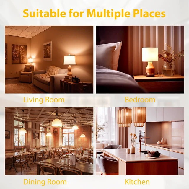Alt view image 7 of 7 - 24 Pack A19 LED Bulbs,9W Equivalent 60 Watts,E26 Base, Warm White 3000K,800 LM,Non-Dimmable,Efficient Energy Saving Lights for Living Room,Office,80+ CRI,120V, UL Listed