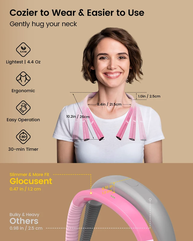 Alt view image 2 of 6 - Upgraded LED Neck Reading Light, Book Light for Reading in Bed 30-min Timer, 3 Colors & 3 Brightness, Rechargeable, Eye-Caring Perfect for Women, Knitting,Crocheting, Repairing,Christmas
