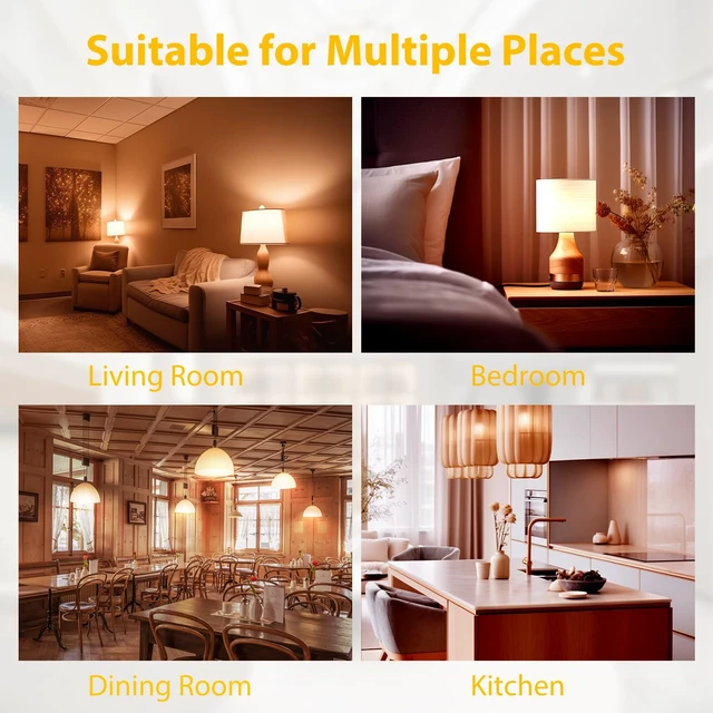 Alt view image 4 of 6 - 24 Pack LED Light Bulbs Soft White 2700K, 60 Watt Equivalent A19 Standard Bulbs, E26 Base, 800 LM, Efficient 9W Energy Saving, Non-Dimmable, 80+ CRI,120V, UL Listed, for Living Room, Office