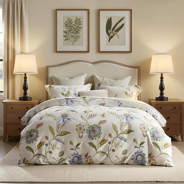 Alt view image 5 of 7 - Lamp for Bedroom Set of 2 - 19" Small Bedside Table Lamps with Rotary Swithch - Modern Lamps for Living Room Night stands - Desk Lamps for Home Office End Tables with Fabric Linen shade for Reading