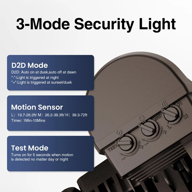 Alt view image 6 of 7 - 75W LED Flood Light Motion Sensor Outdoor, 7000lm Dusk to Dawn Flood Light, Security Light with Three Head, IP65 Waterproof Exterior Floodlight, 6500k Wall Light for Entryway Stairs Yard Garage